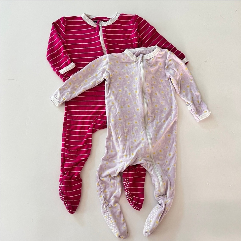Striped and Floral KicKee Pants footie bundle
